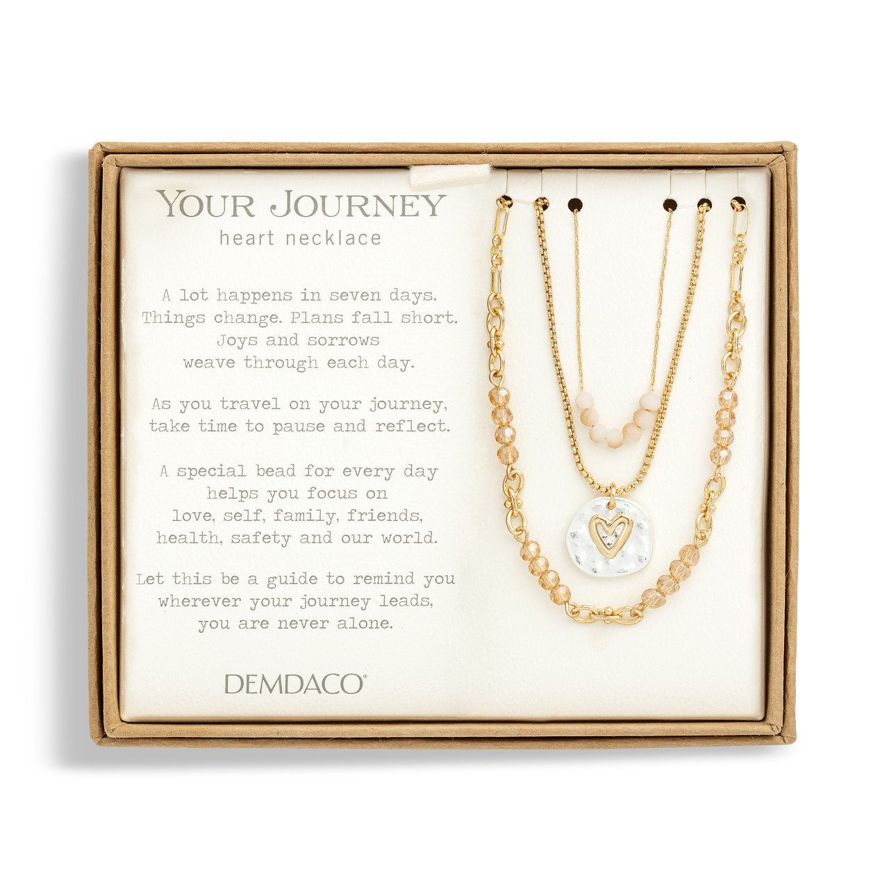 Your Journey Champagne Adjustable Beaded Love Necklace 24" thumbnail