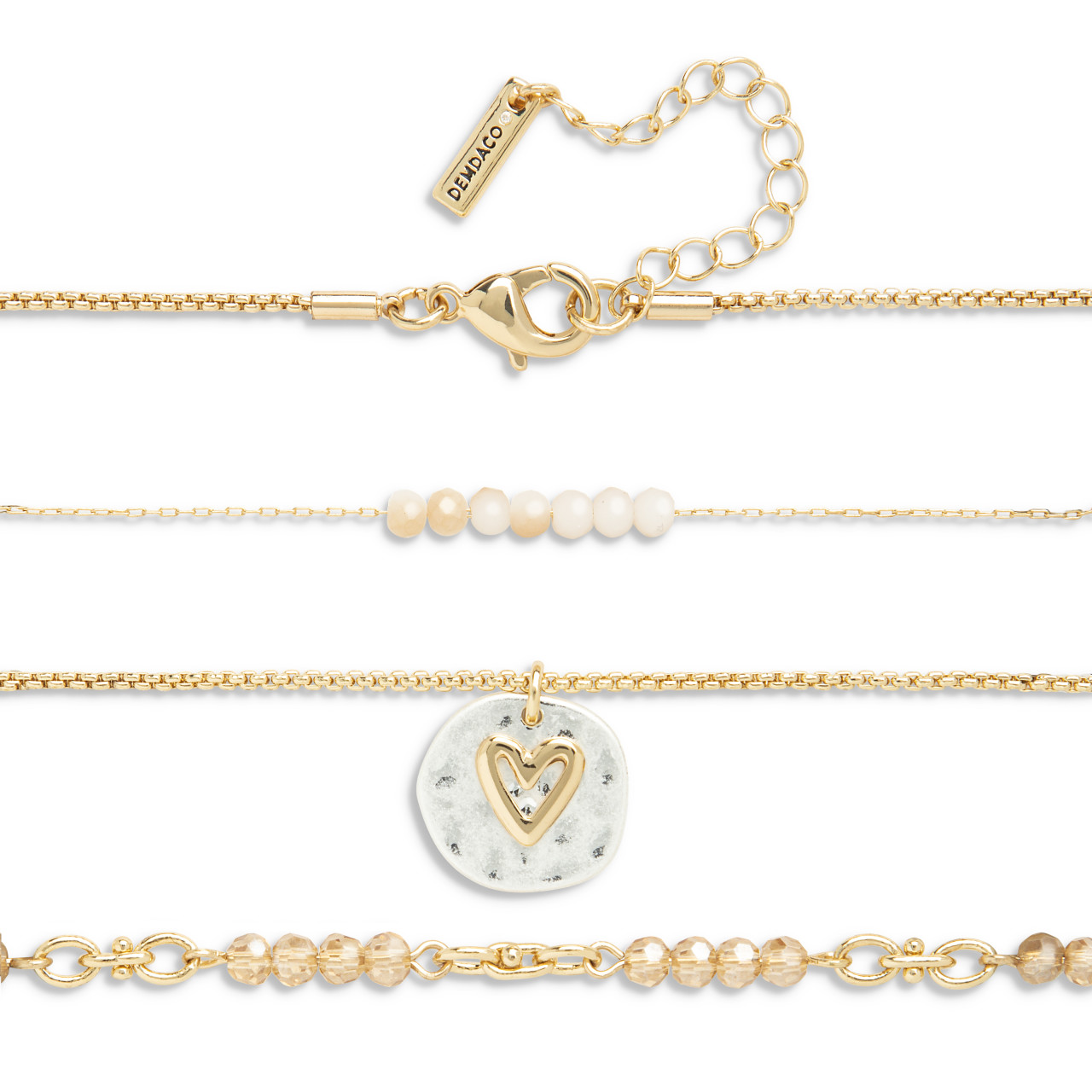 Your Journey Champagne Adjustable Beaded Love Necklace 24" thumbnail