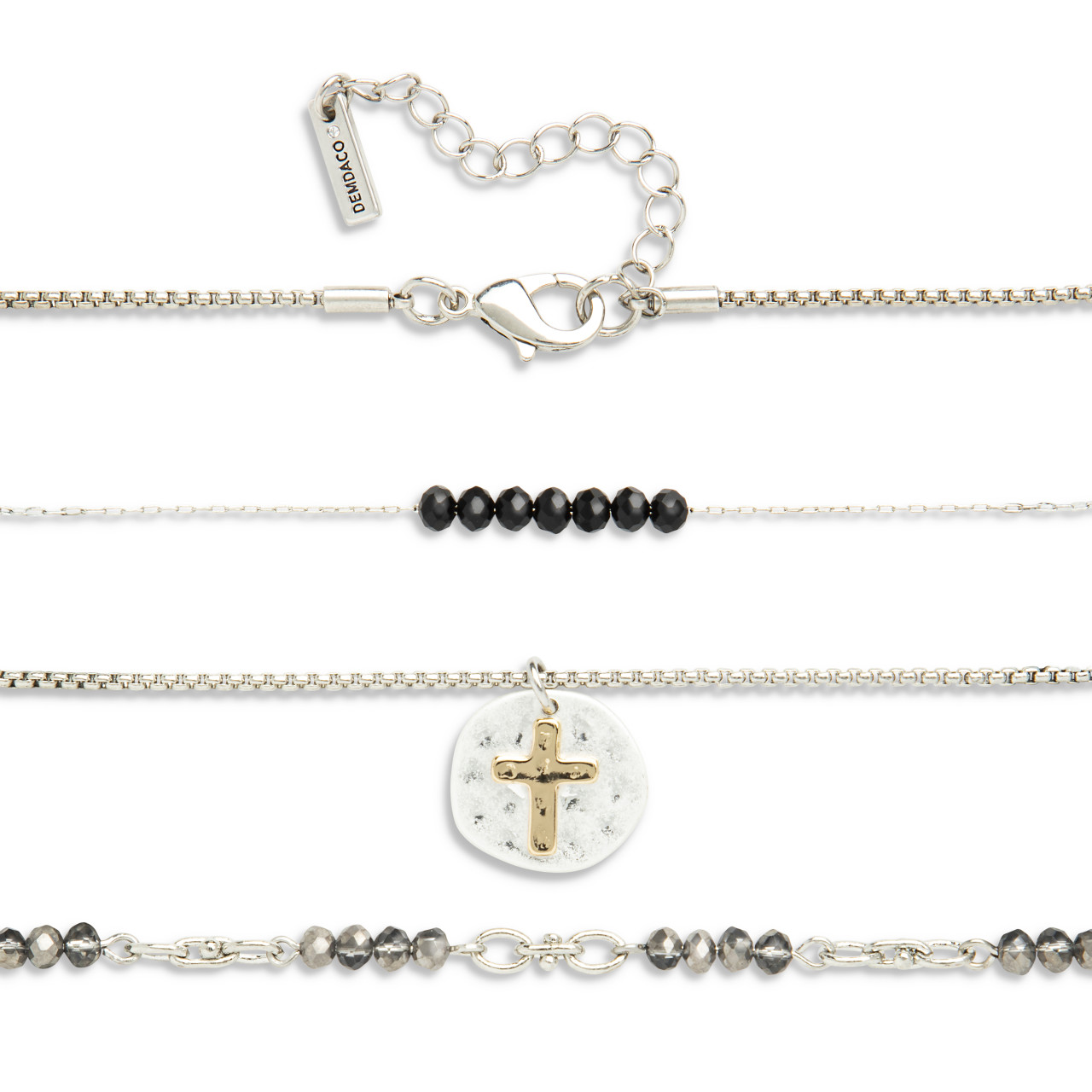 Beaded Prayer Necklace - Black thumbnail