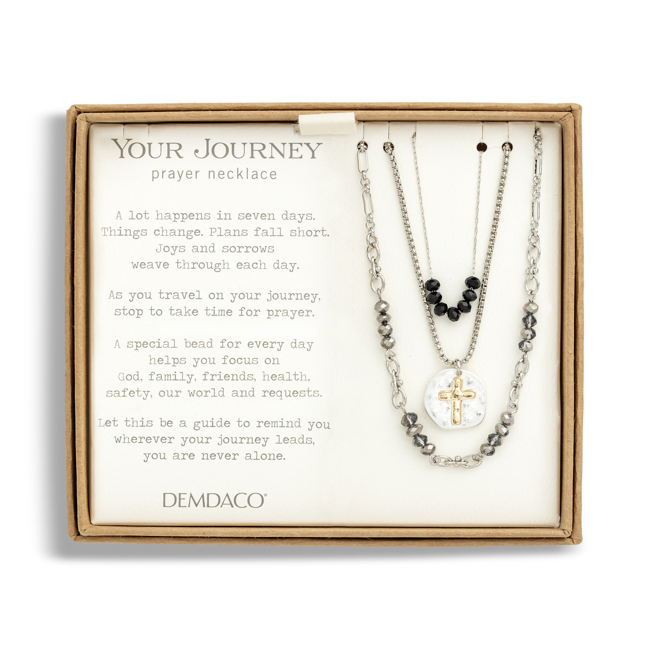 Beaded Prayer Necklace - Black thumbnail