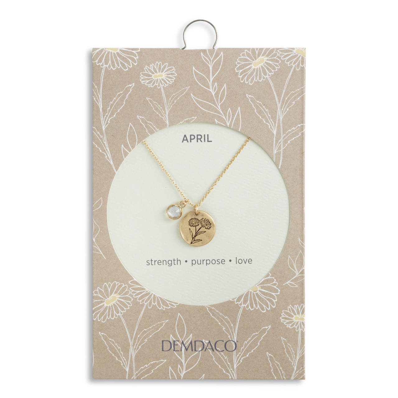 Birthstone Charm Necklace - April thumbnail
