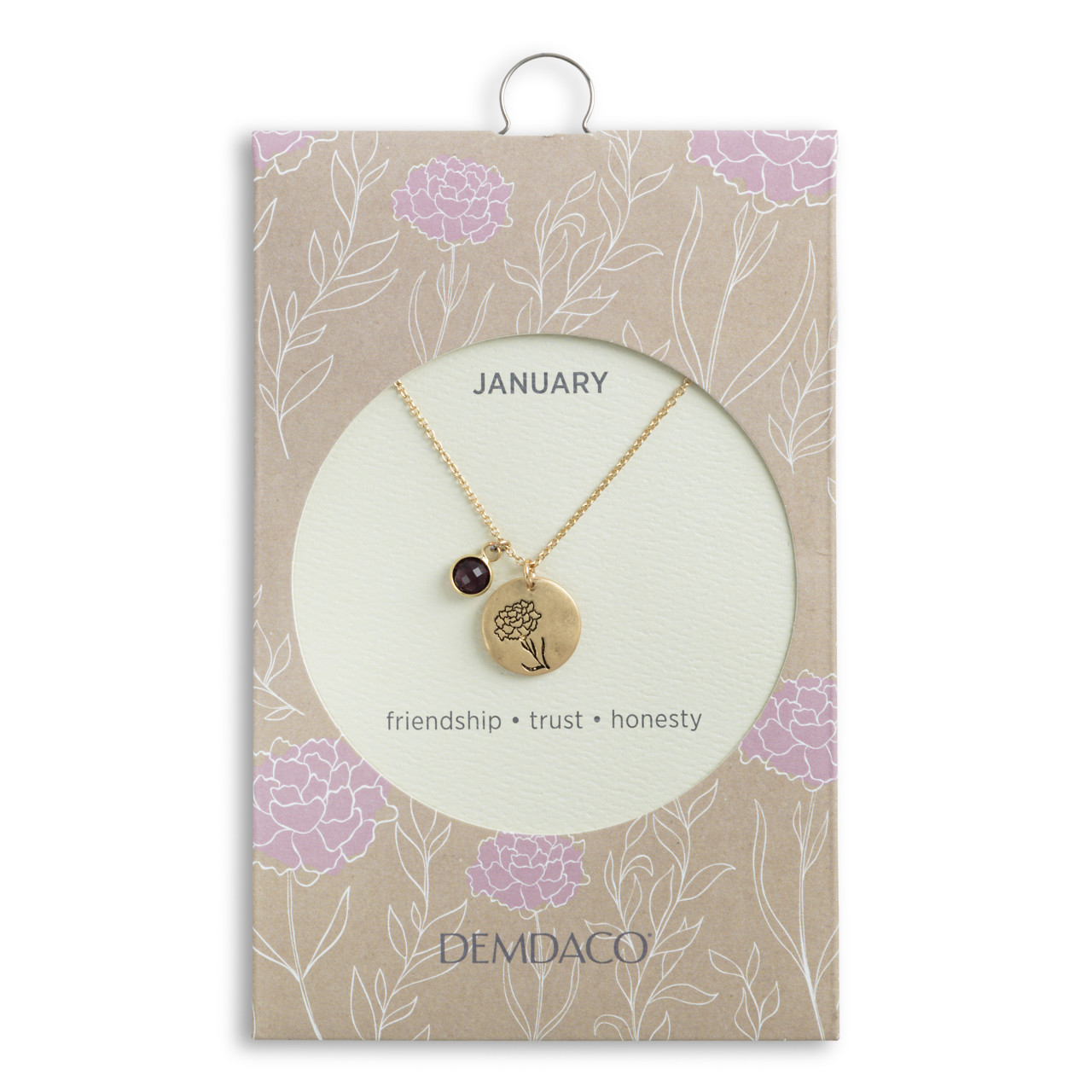 Birthstone Charm Necklace - January thumbnail