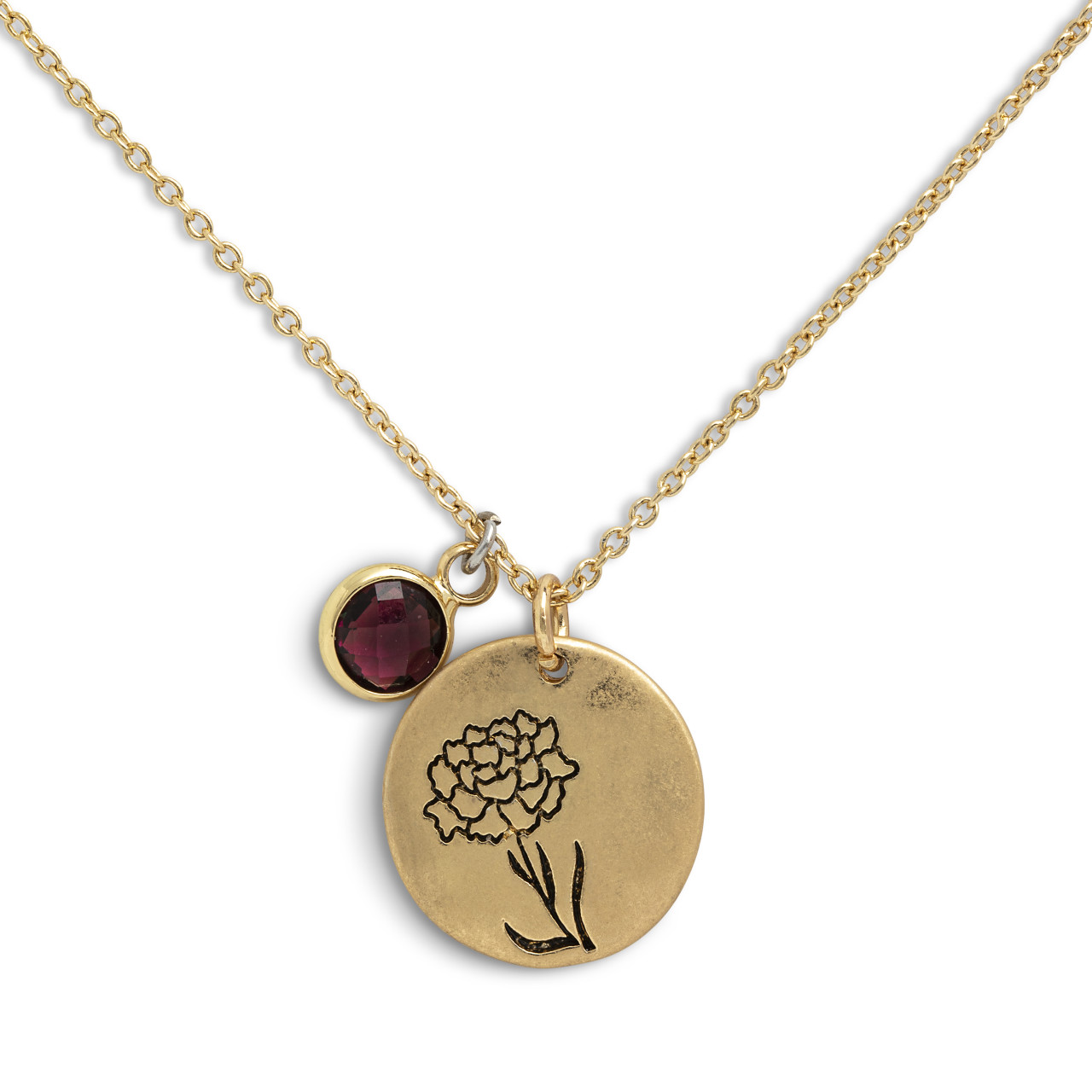 Birthstone Charm Necklace - January thumbnail