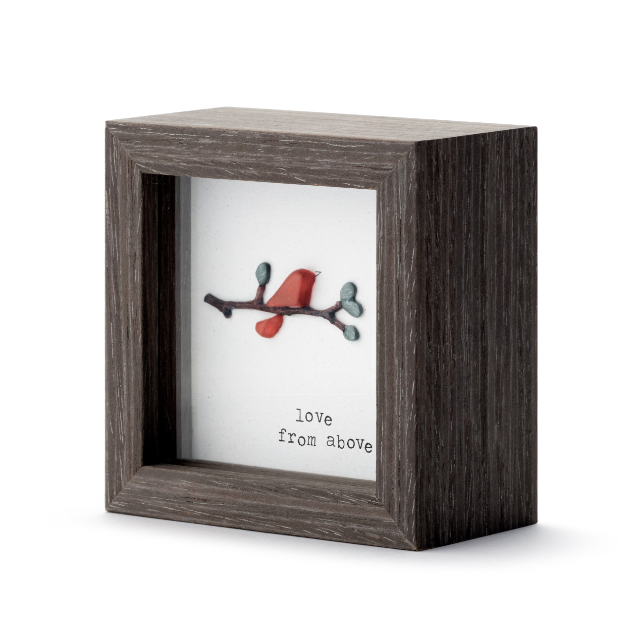 Sharon Nowlan Collection Red Cardinal Love From Above Shadowbox 4" x 4" thumbnail