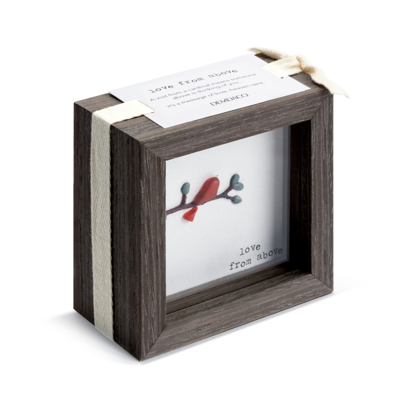 Sharon Nowlan Collection Red Cardinal Love From Above Shadowbox 4" x 4" thumbnail