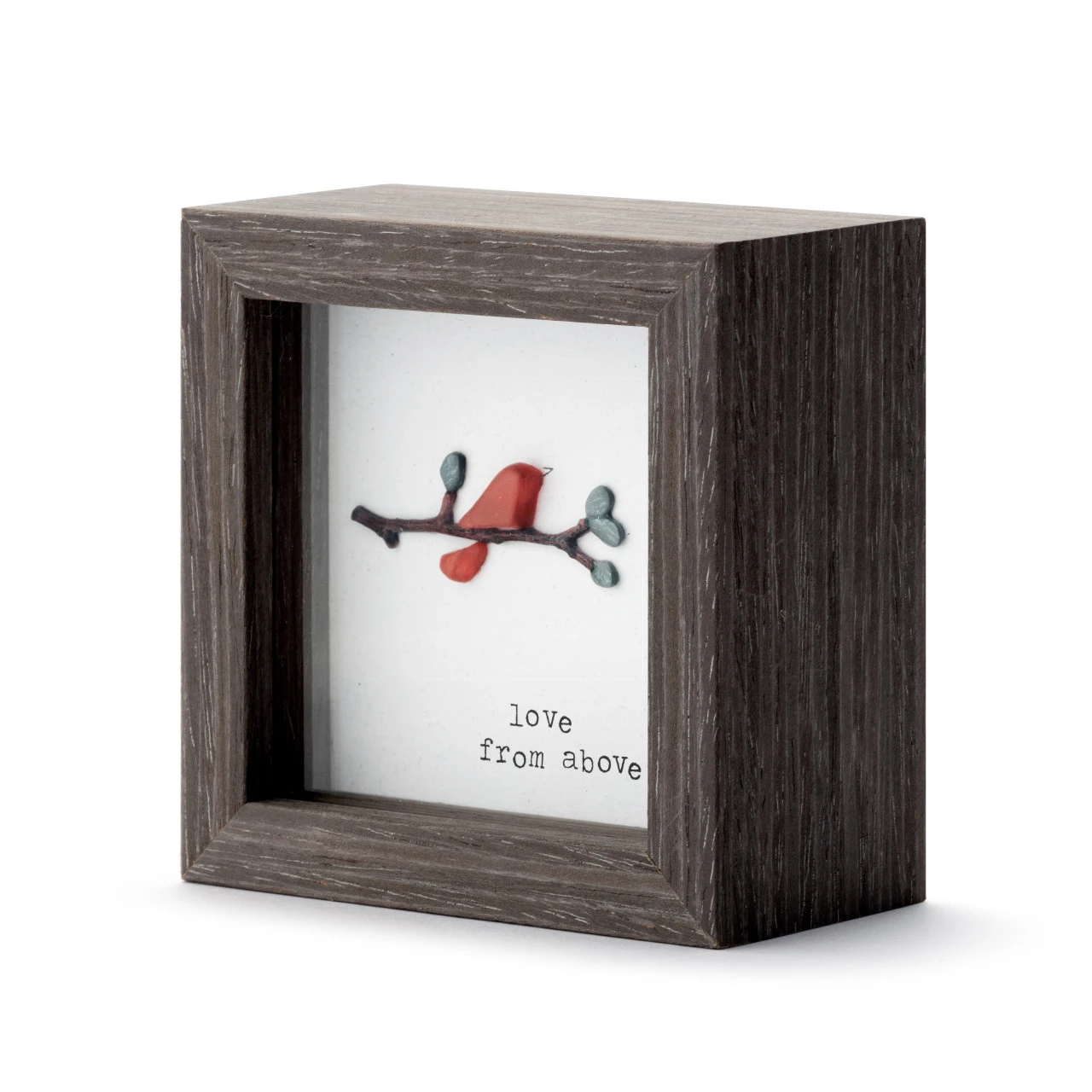 Sharon Nowlan Collection Red Cardinal Love From Above Shadowbox 4" x 4" thumbnail