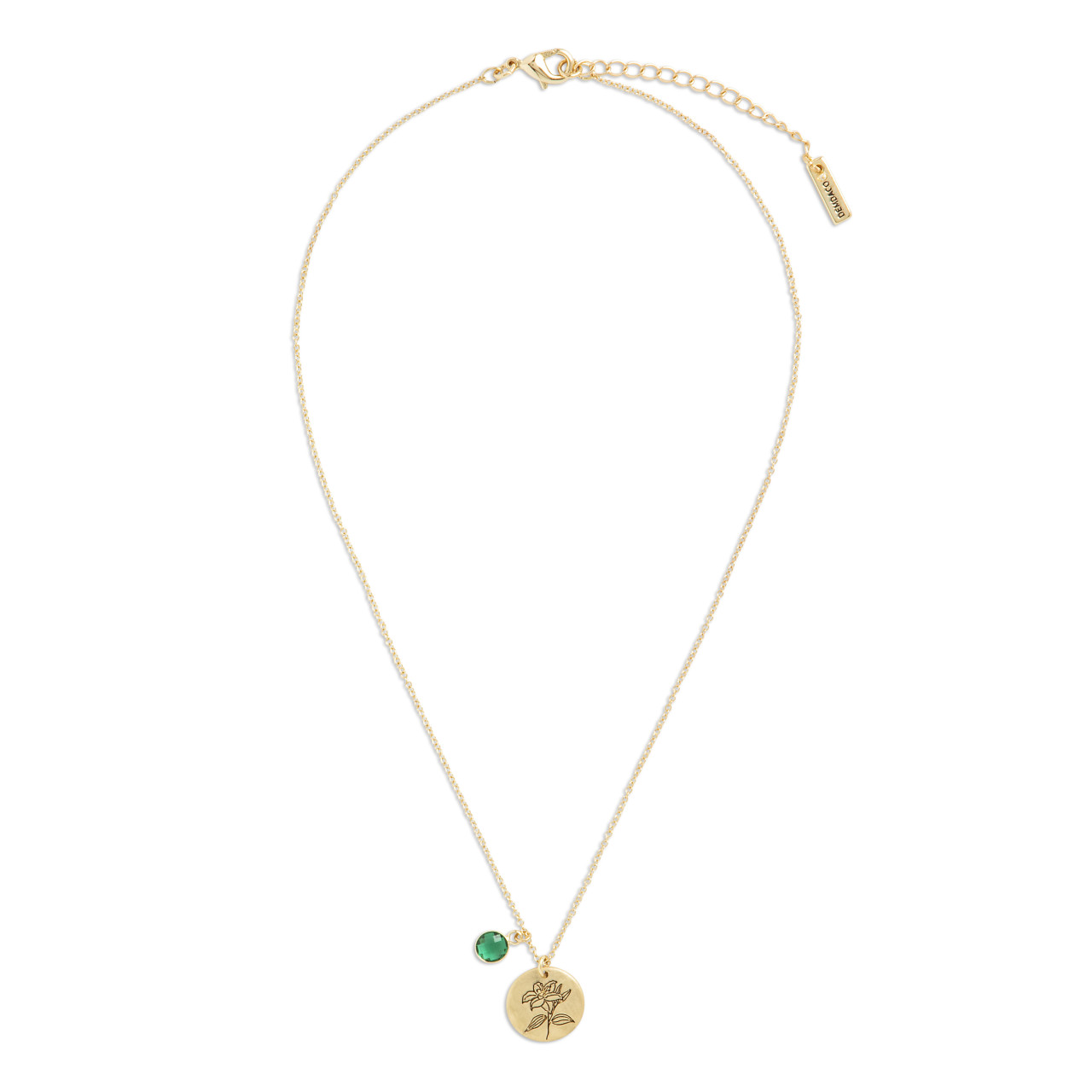 Birthstone Charm Necklace - May thumbnail