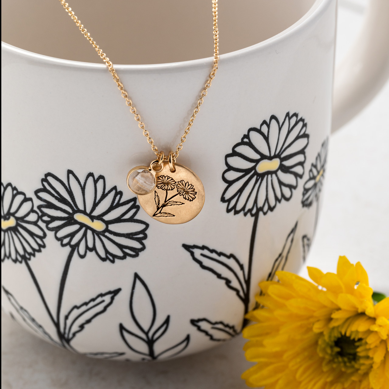 Birthstone Charm Necklace - May thumbnail