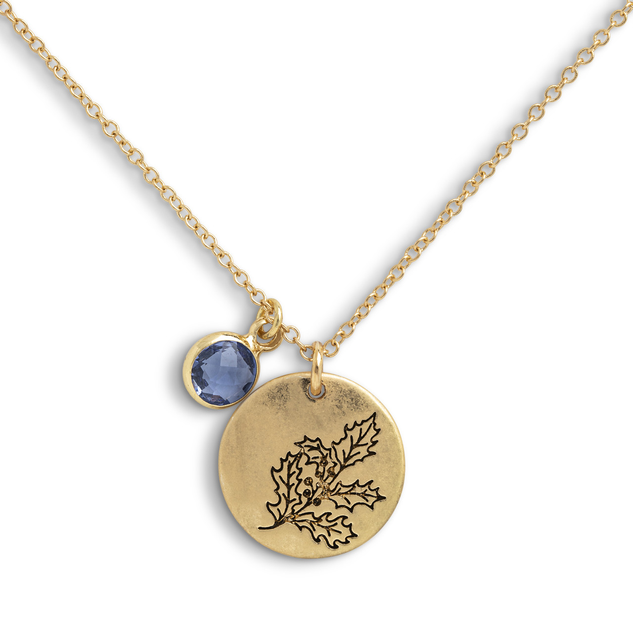 Birthstone Charm Necklace - December thumbnail