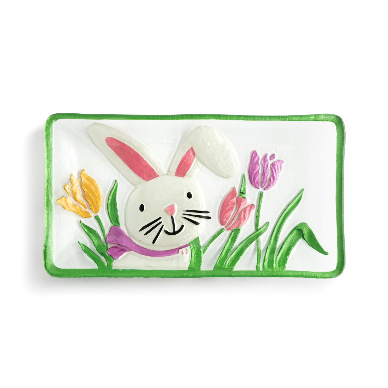 Bunny in Tulips Rectangle Platter thumbnail