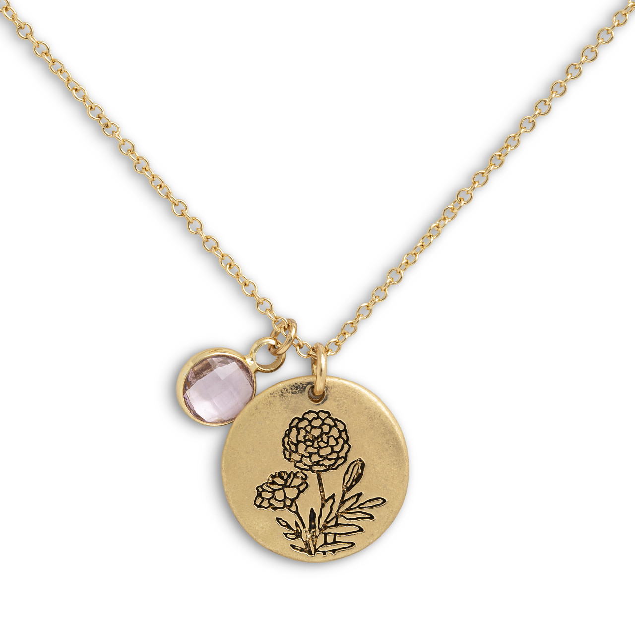 Birthstone Charm Necklace - October thumbnail