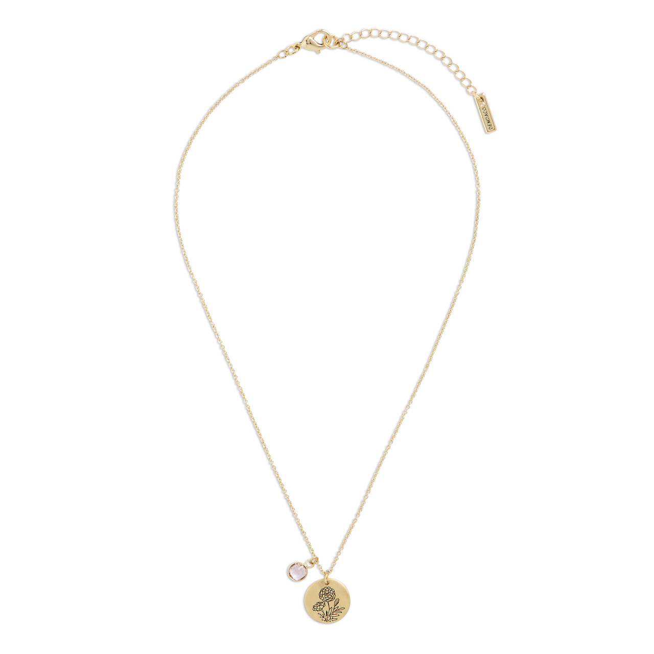 Birthstone Charm Necklace - October thumbnail