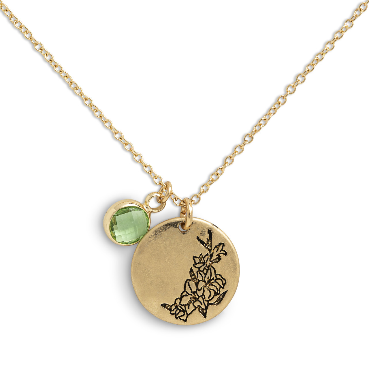 Birthstone Charm Necklace - August thumbnail