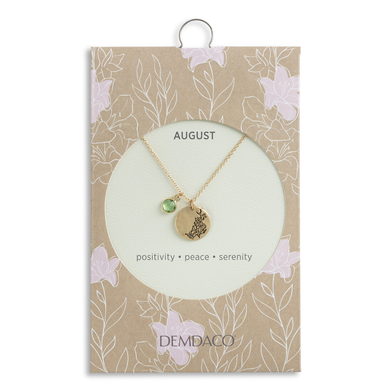 Birthstone Charm Necklace - August thumbnail