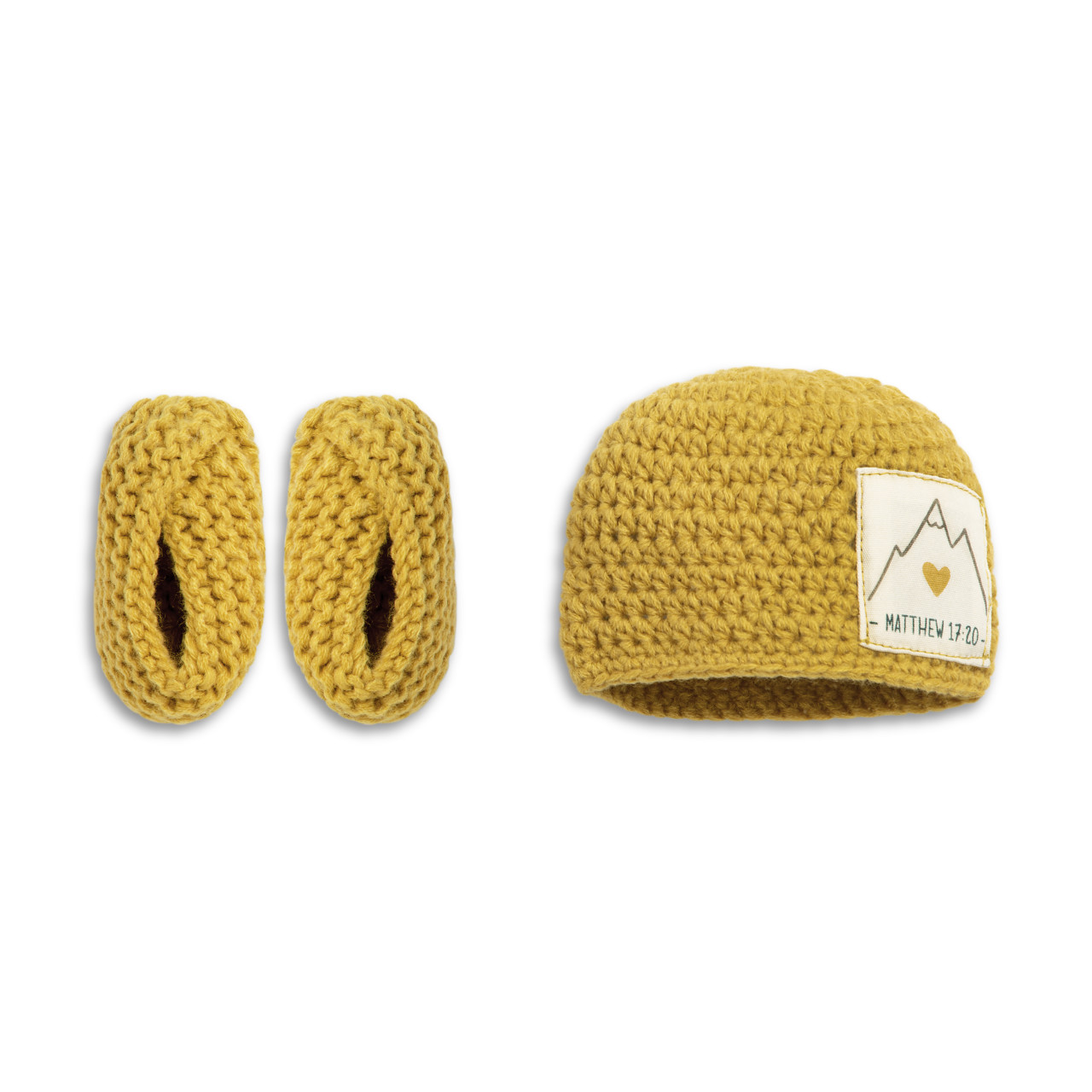 Faith Can Move Mountains Hat & Booties Gift Set thumbnail