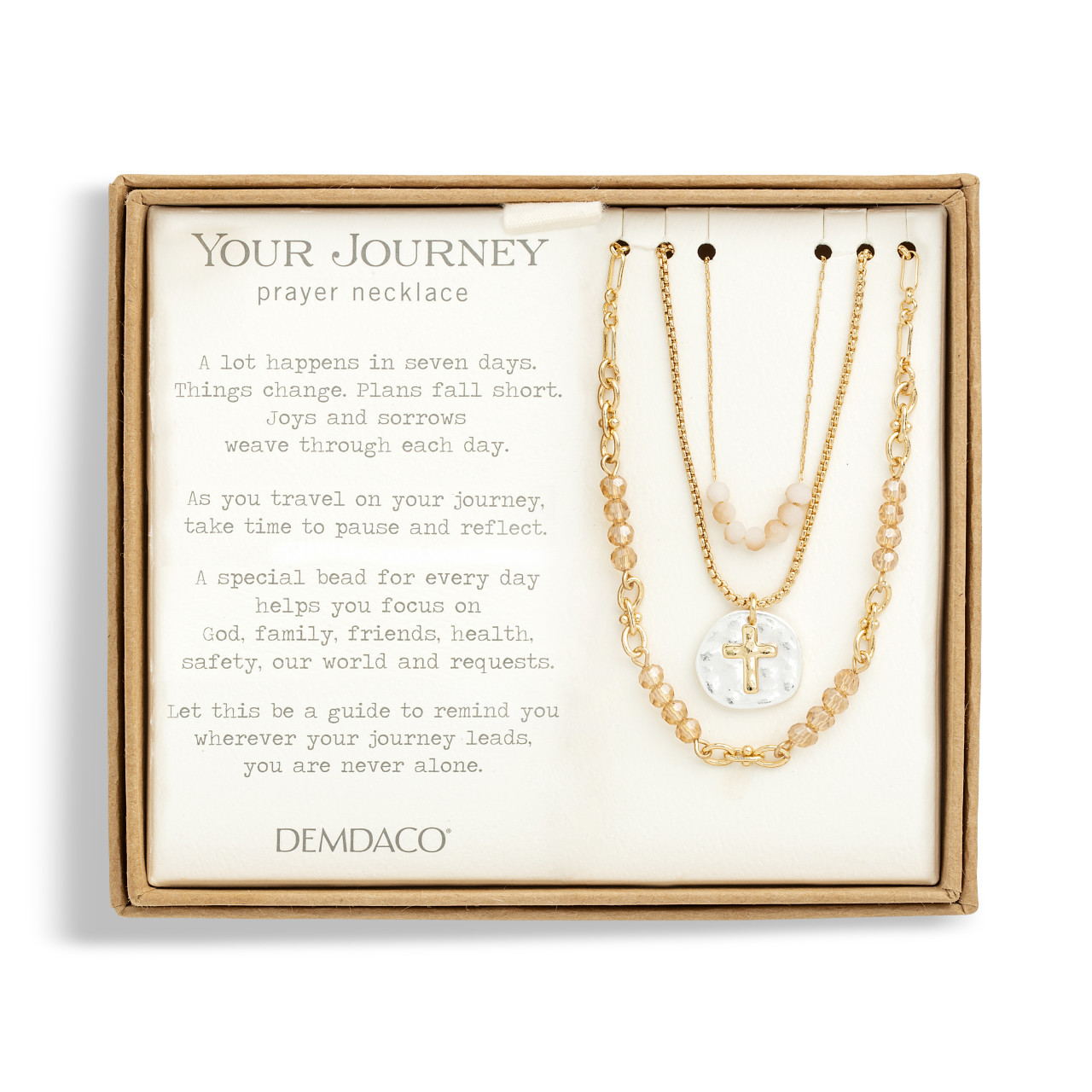 Beaded Prayer Necklace - Champagne thumbnail