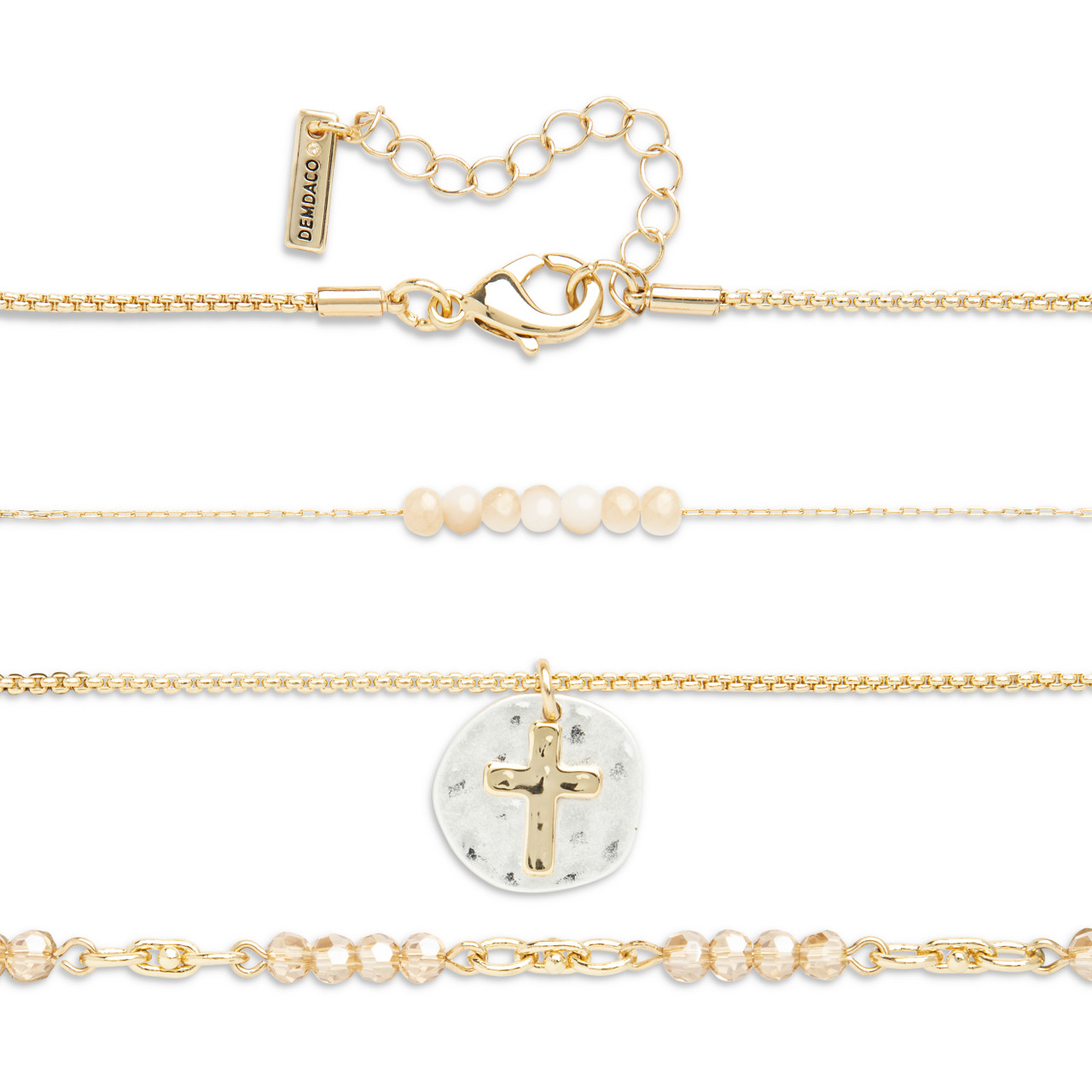 Beaded Prayer Necklace - Champagne thumbnail