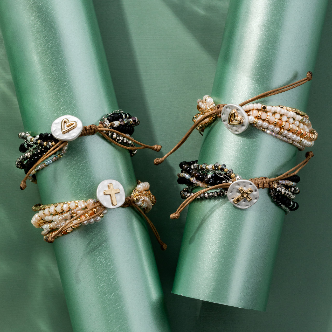 Your Journey Champagne Adjustable Beaded Prayer Bracelet 7" thumbnail