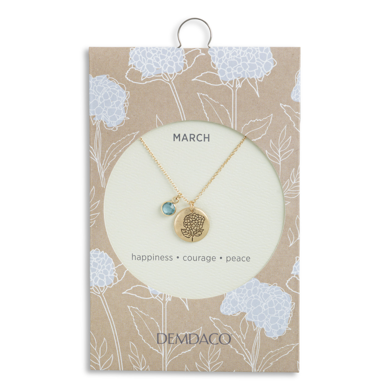 Birthstone Charm Necklace - March thumbnail