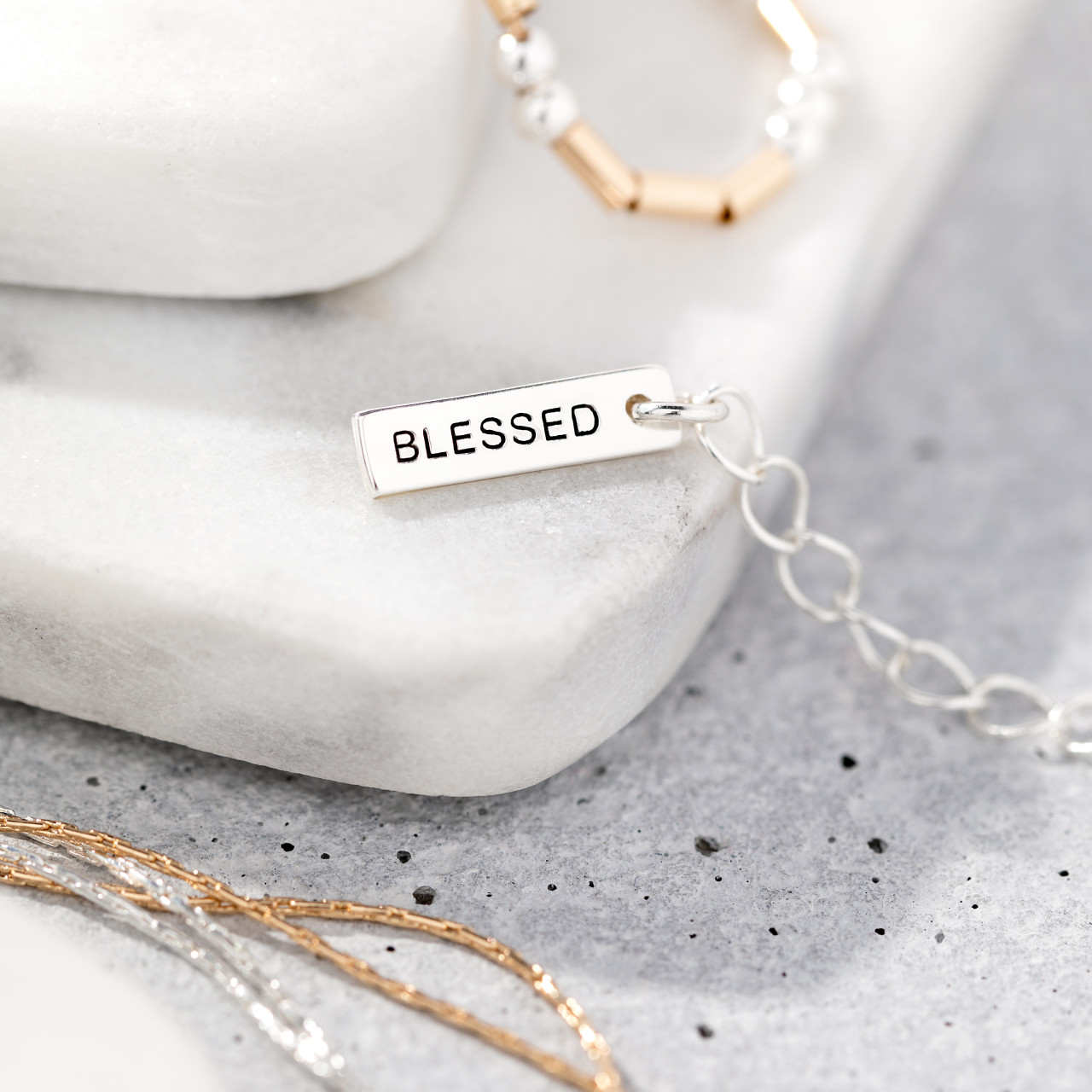 Morse Code Necklacle - You're Blessed thumbnail