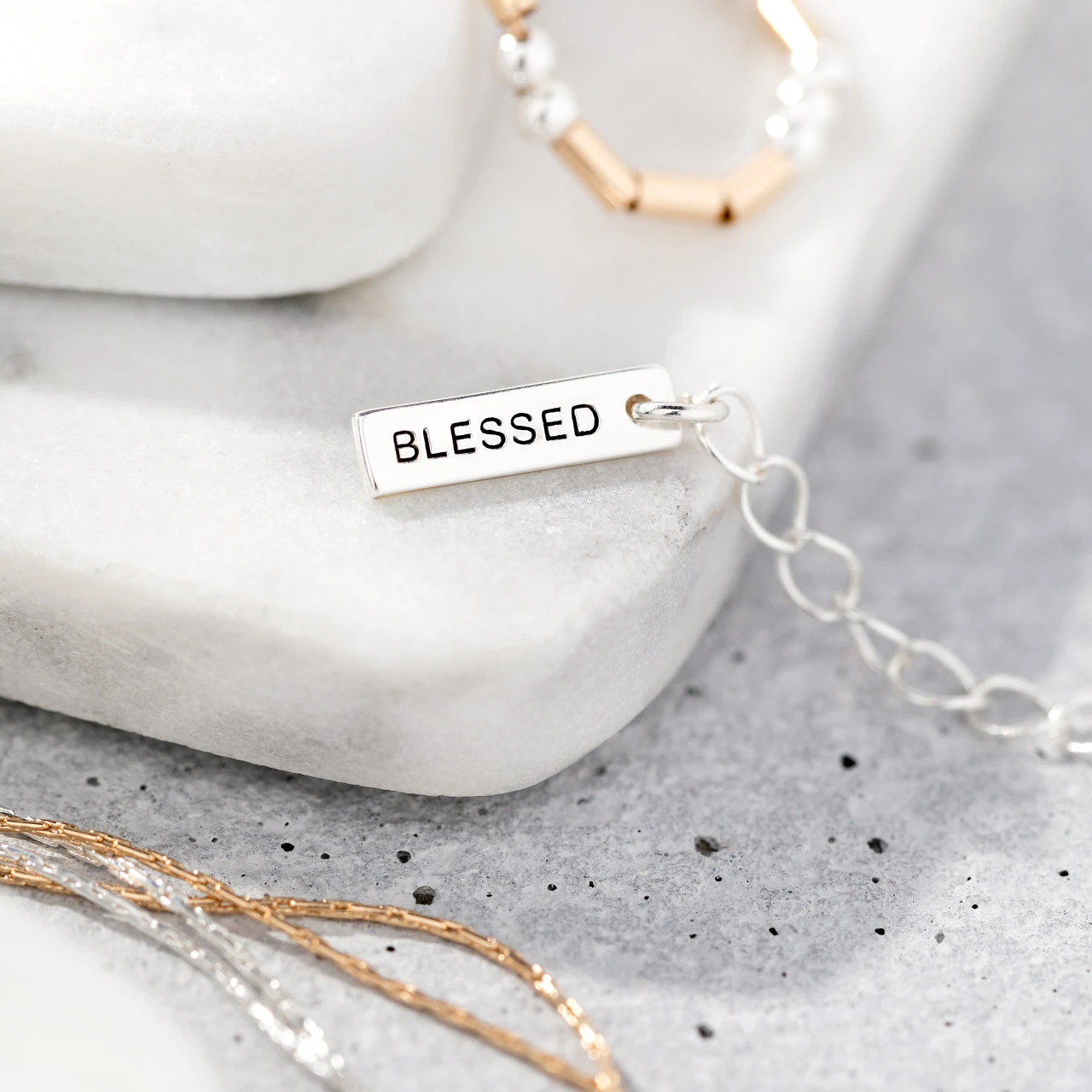 Morse Code Necklacle - You're Blessed thumbnail