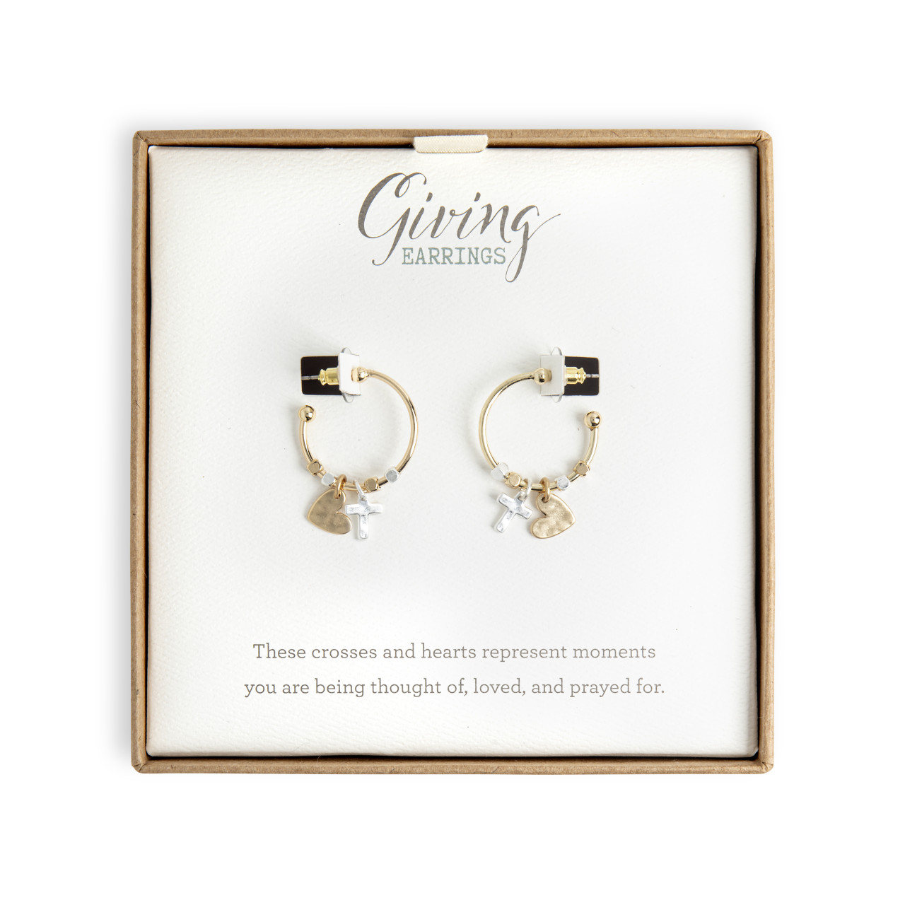Giving Earrings - Heart and Cross thumbnail