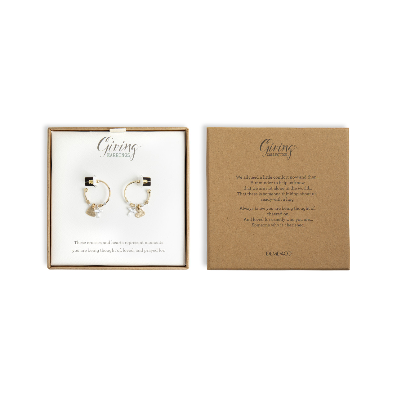 Giving Earrings - Heart and Cross thumbnail