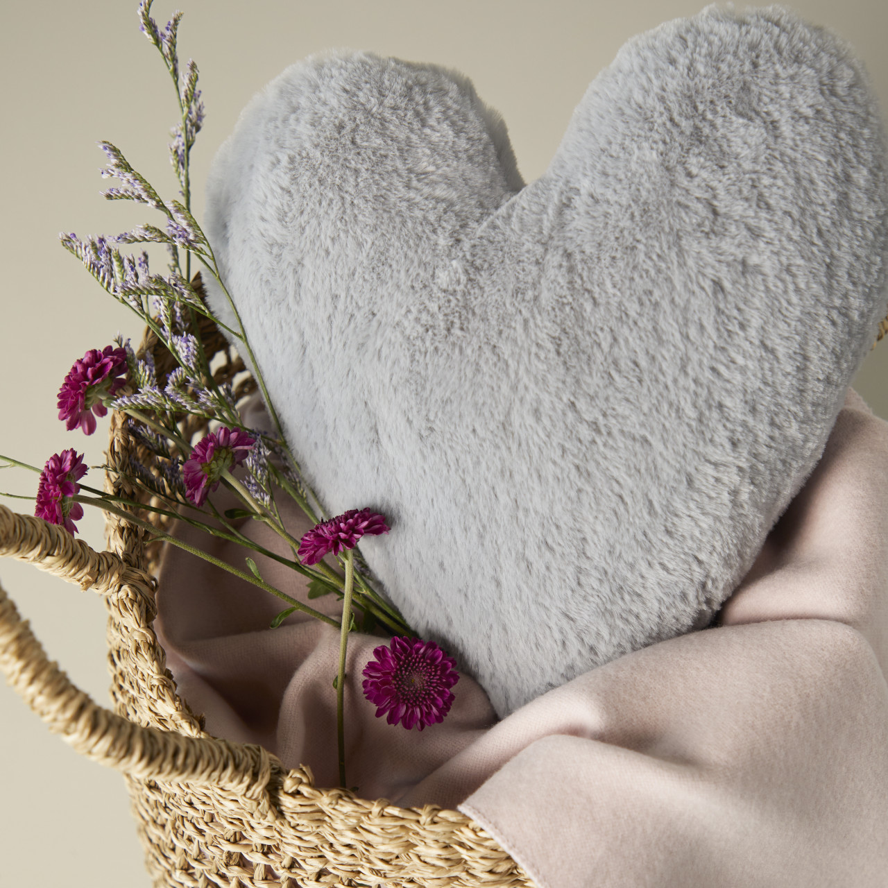 Warming Heart Pillow - Gray thumbnail