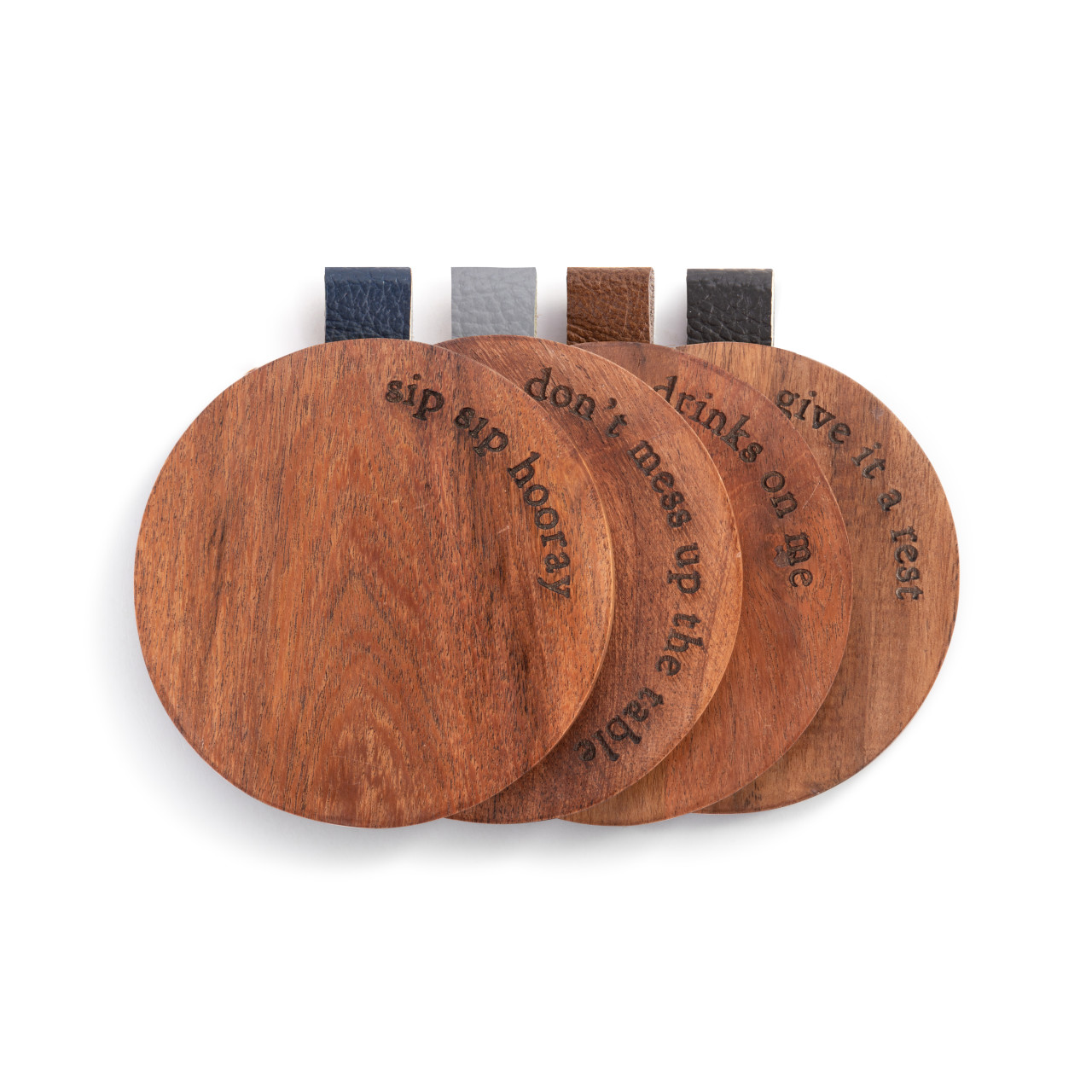 Wood Coaster Drink Set - 4 thumbnail