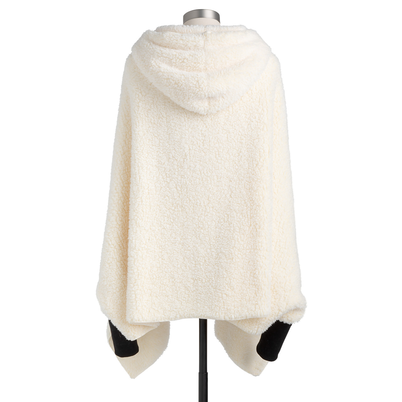 Comfort Collection Cream Sherpa Hooded Wrap With Cuffs 76" x 30" thumbnail