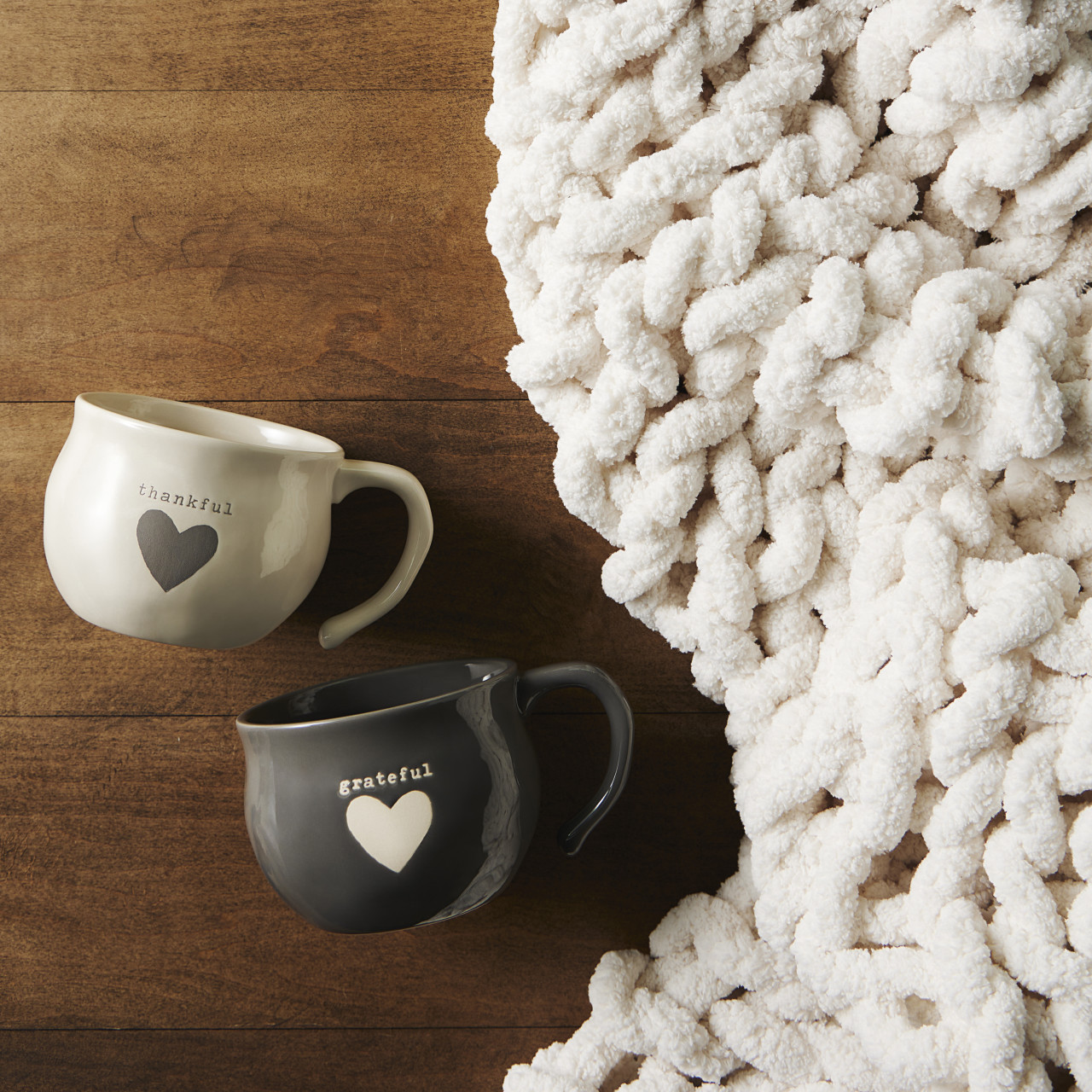 Comfort Collection Cream Chunky Knit Throw Blanket 65" x 70" thumbnail
