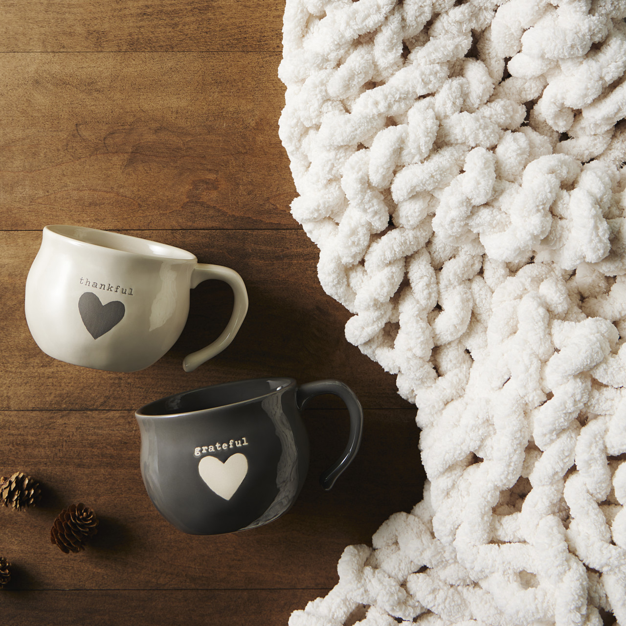 Comfort Collection Cream Chunky Knit Throw Blanket 65" x 70" thumbnail