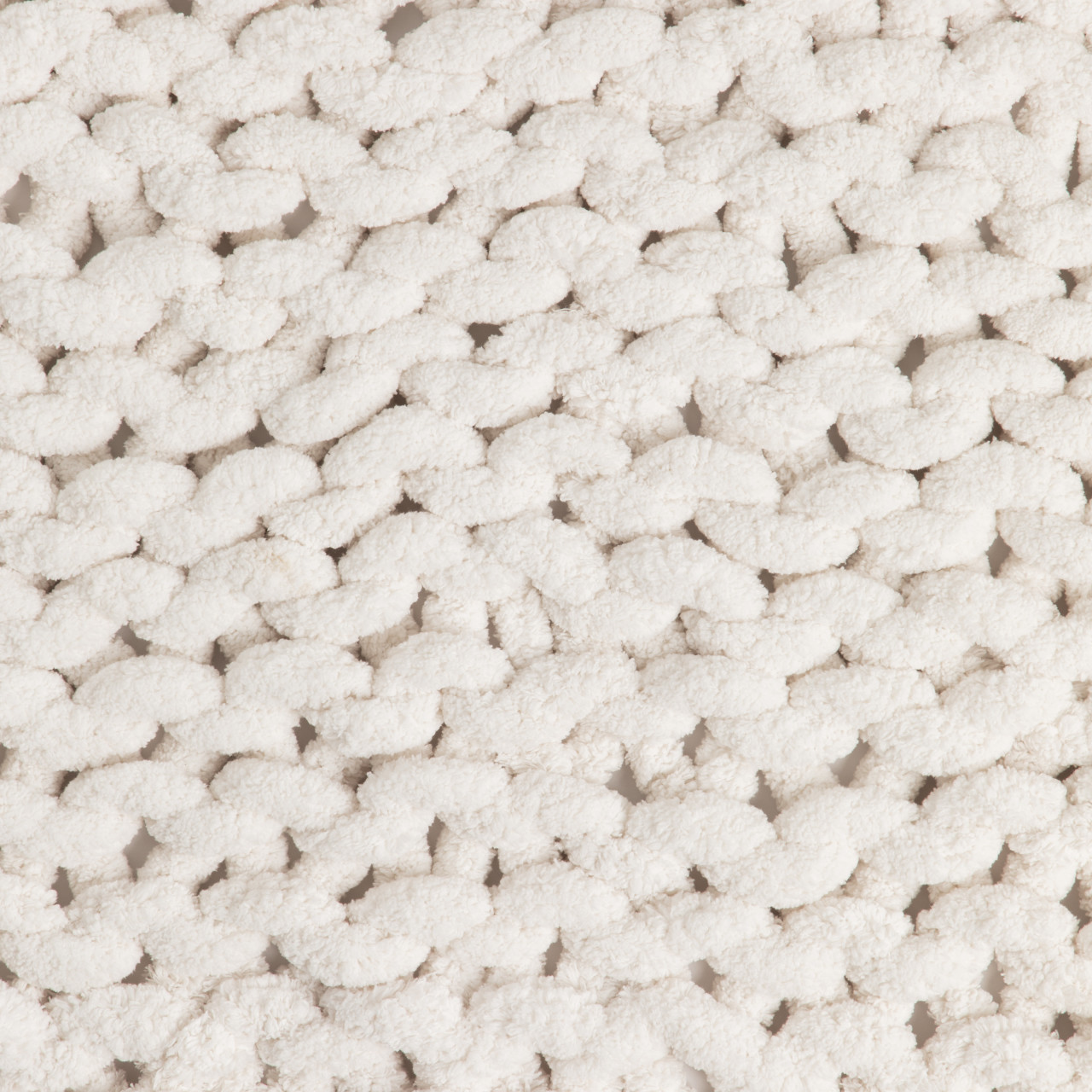 Comfort Collection Cream Chunky Knit Throw Blanket 65" x 70" thumbnail