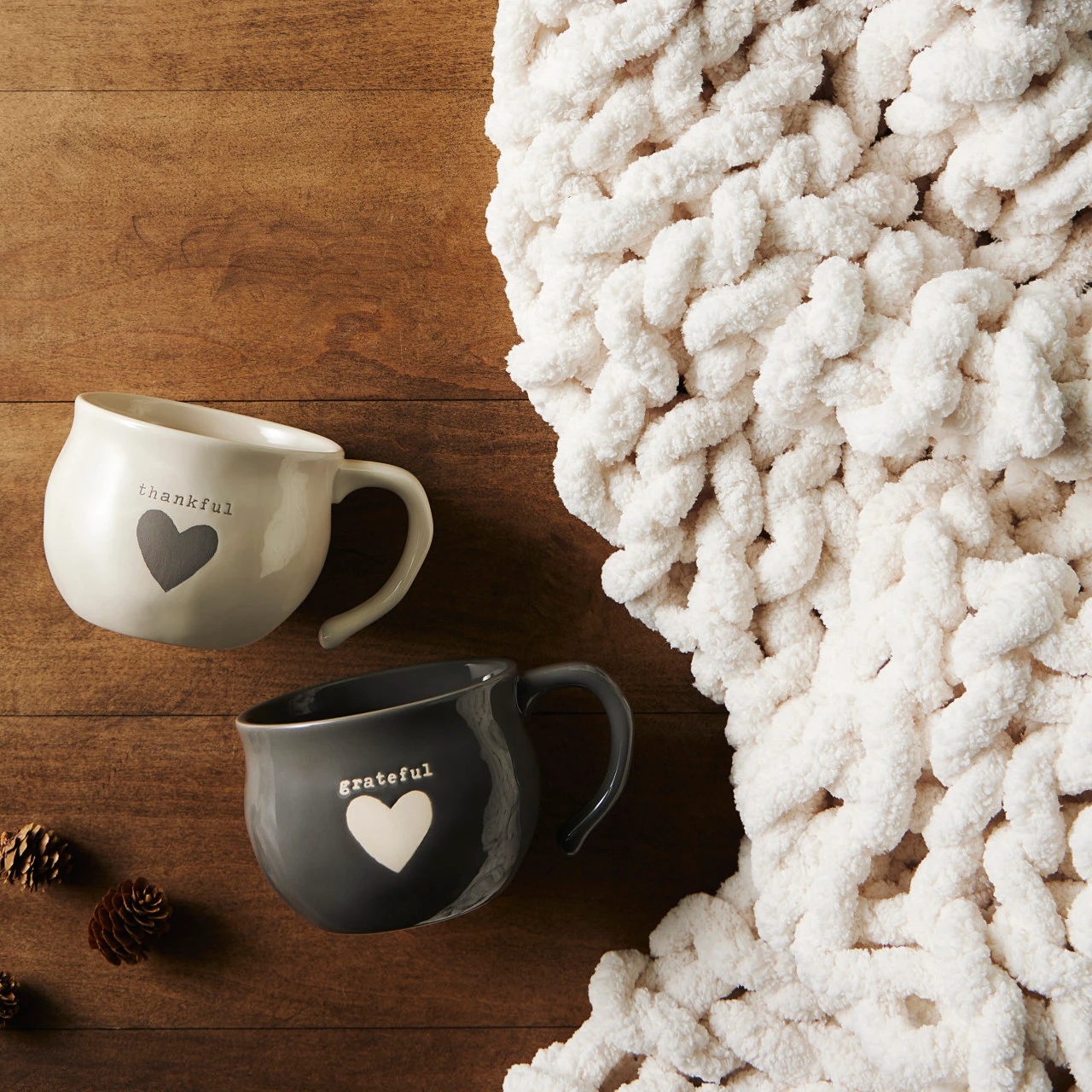 Comfort Collection Cream Chunky Knit Throw Blanket 65" x 70" thumbnail