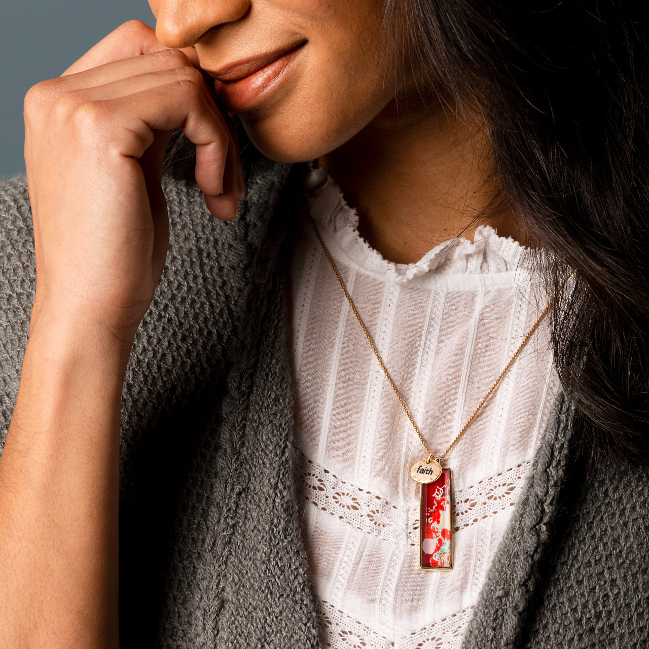 ArtLifting Necklace - Floral Stripes thumbnail