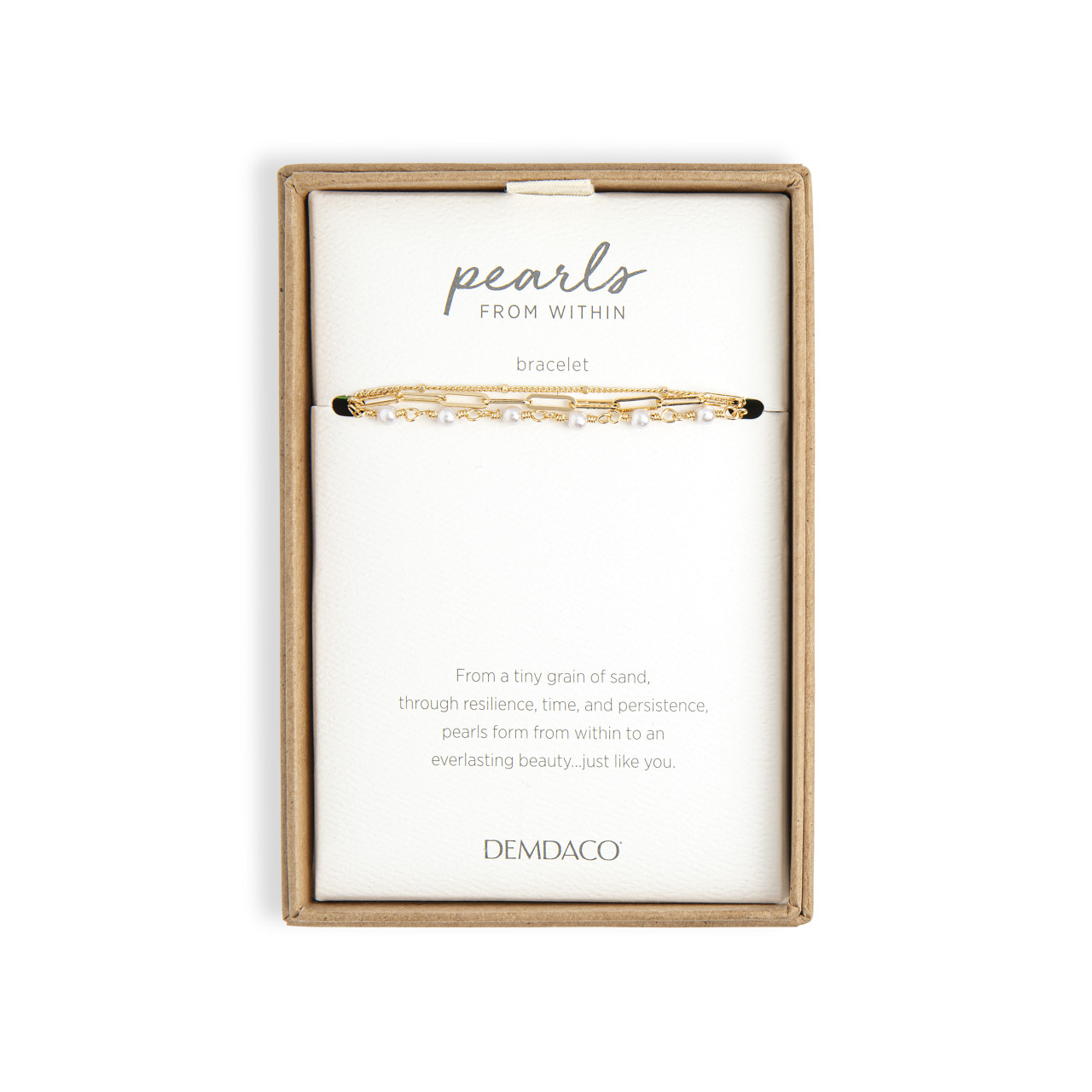 Pearls From Within Gold Chain Adjustable Bracelet 7" thumbnail