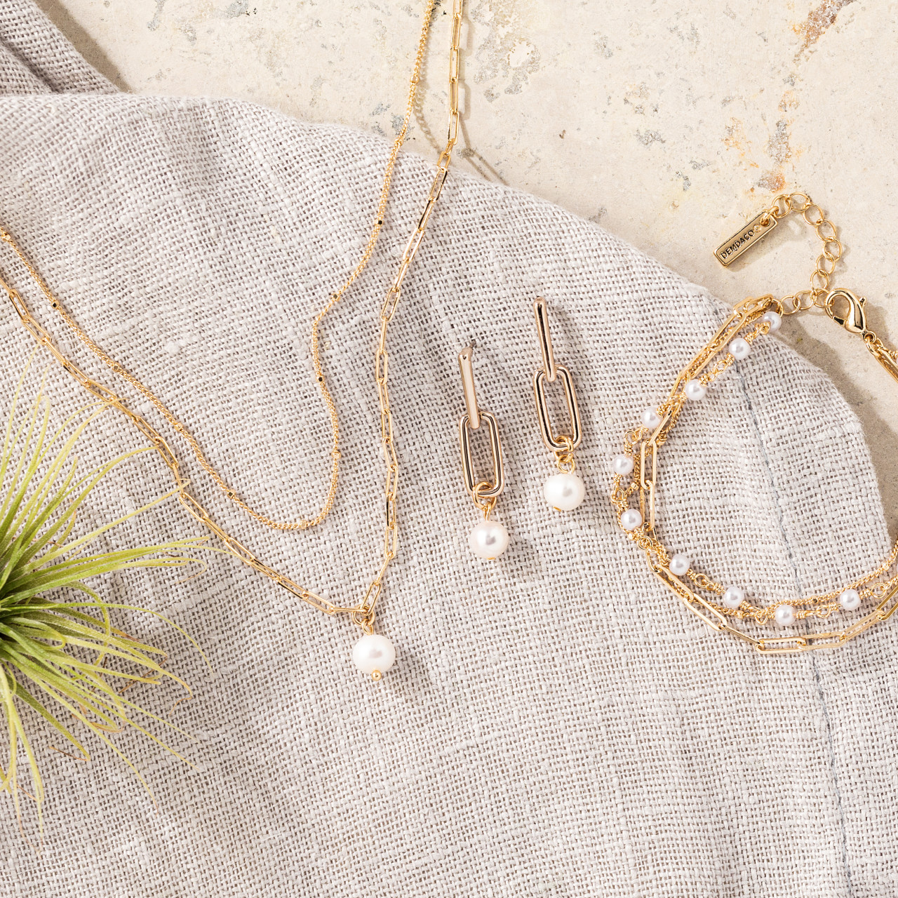 Pearls From Within Gold Chain Adjustable Bracelet 7" thumbnail