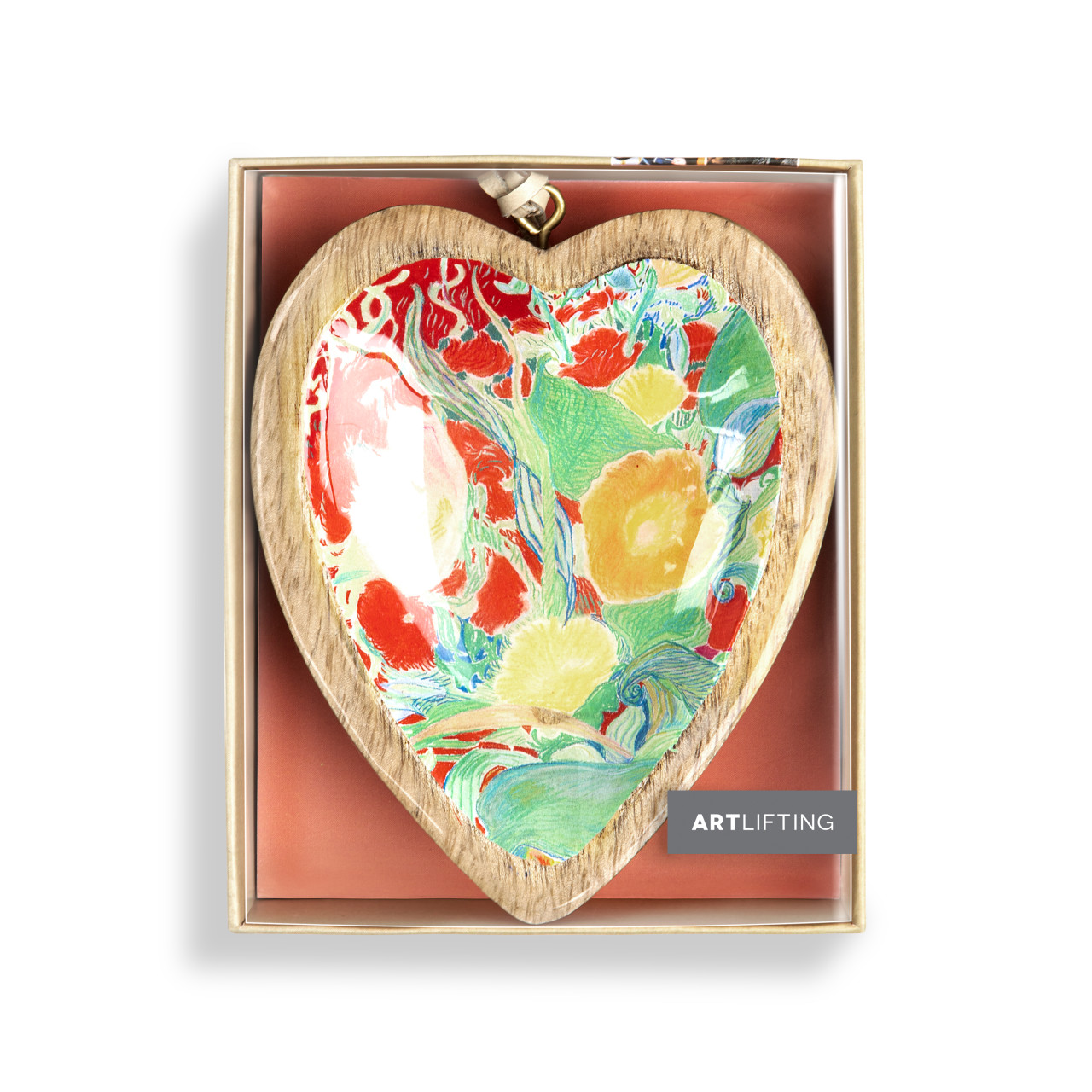 ArtLifting Heart Ornament - Floral Stripes thumbnail