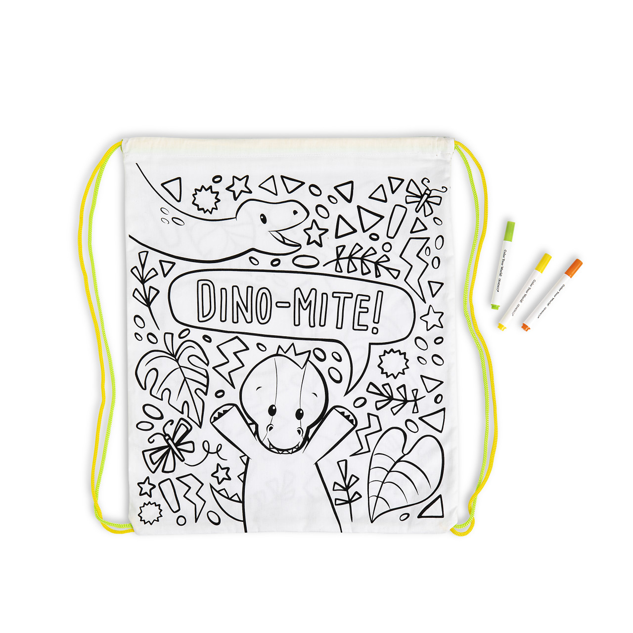 Color Me Drawstring Bag - Dinosaur thumbnail