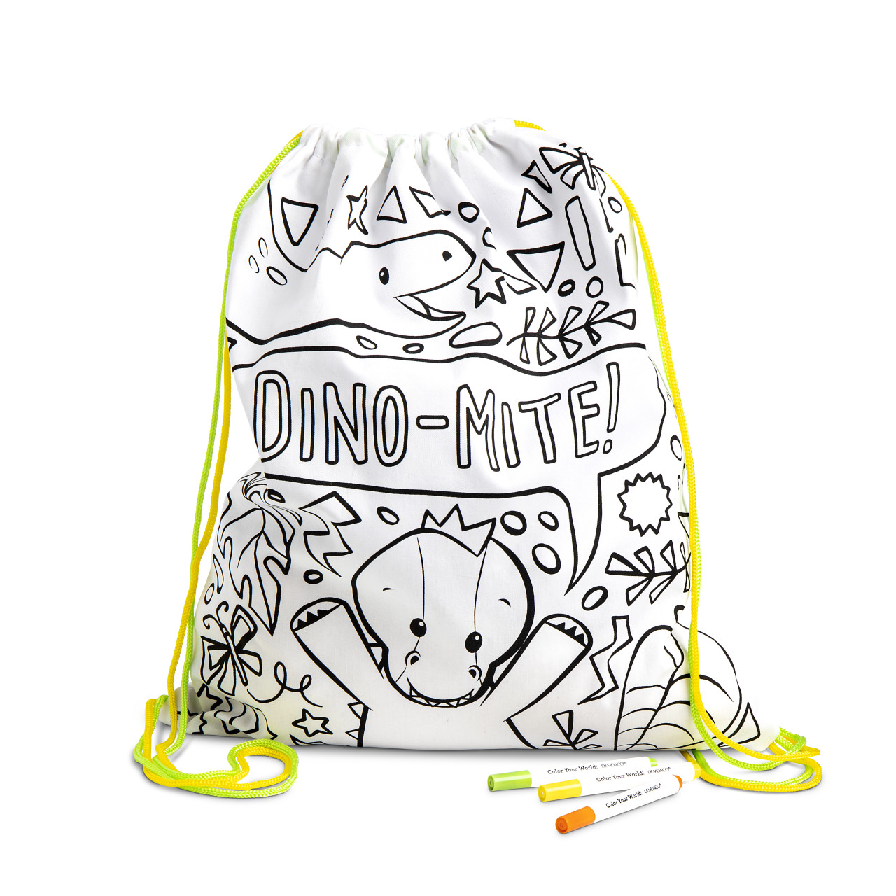 Color Me Drawstring Bag - Dinosaur thumbnail