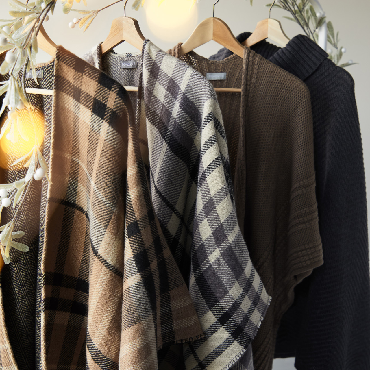 Reversible Plaid Kimono - Gray and Charcoal thumbnail