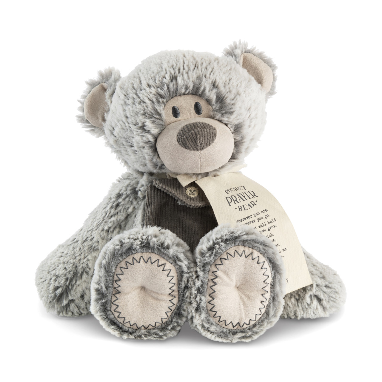 Gray Pocket Prayer Bear 11" thumbnail