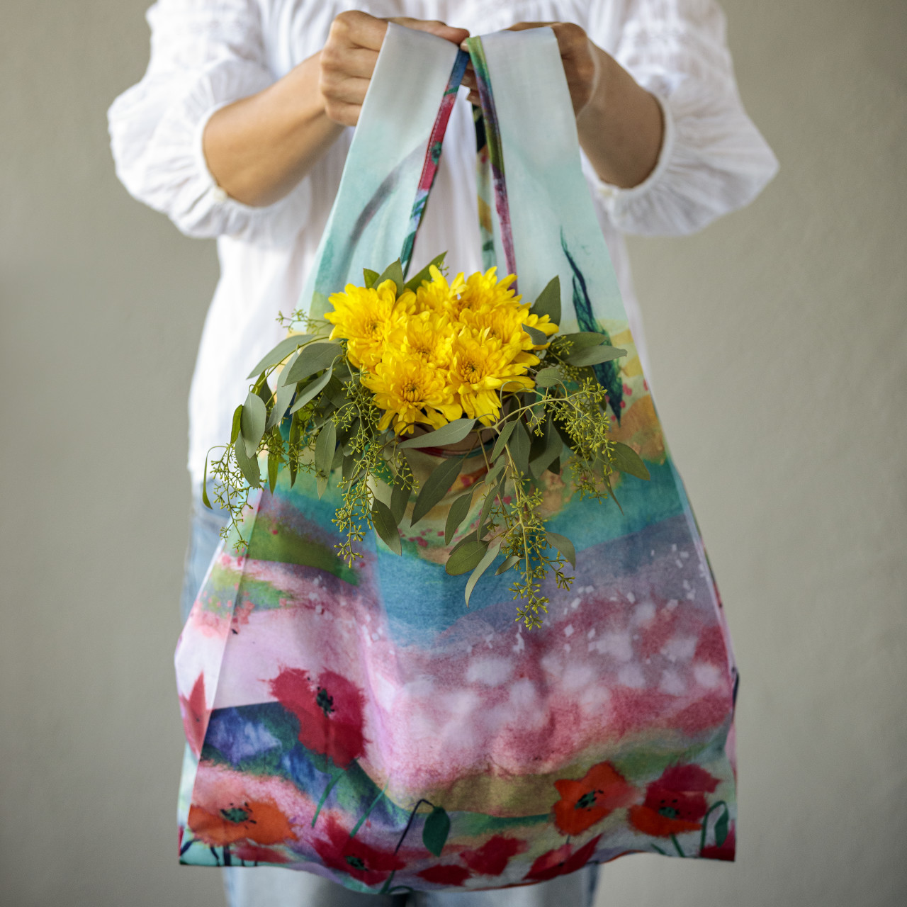 Artlifting Poppi Keshi Tote Bag With Handle 15.5" x 25" thumbnail