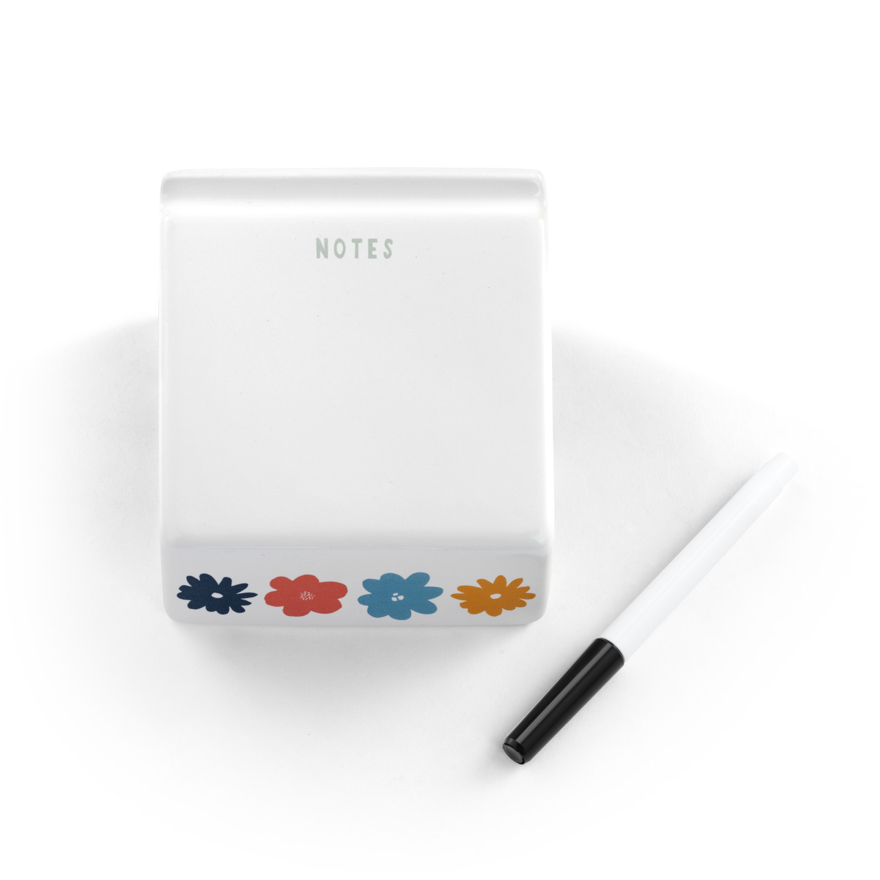 WRITE ON Collection Bright Floral Ceramic Notepad With Black Marker thumbnail