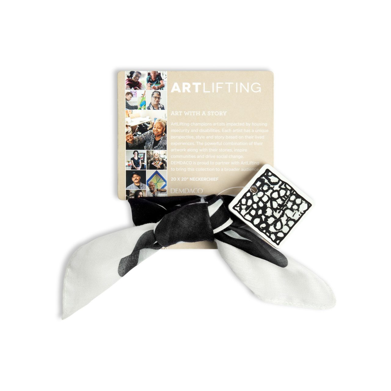 Artlifting Neckerchief Off White & Black thumbnail