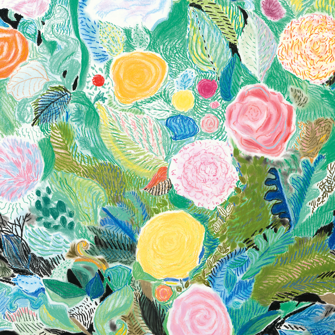 ArtLifting Rectangle Scarf - Floral Black thumbnail