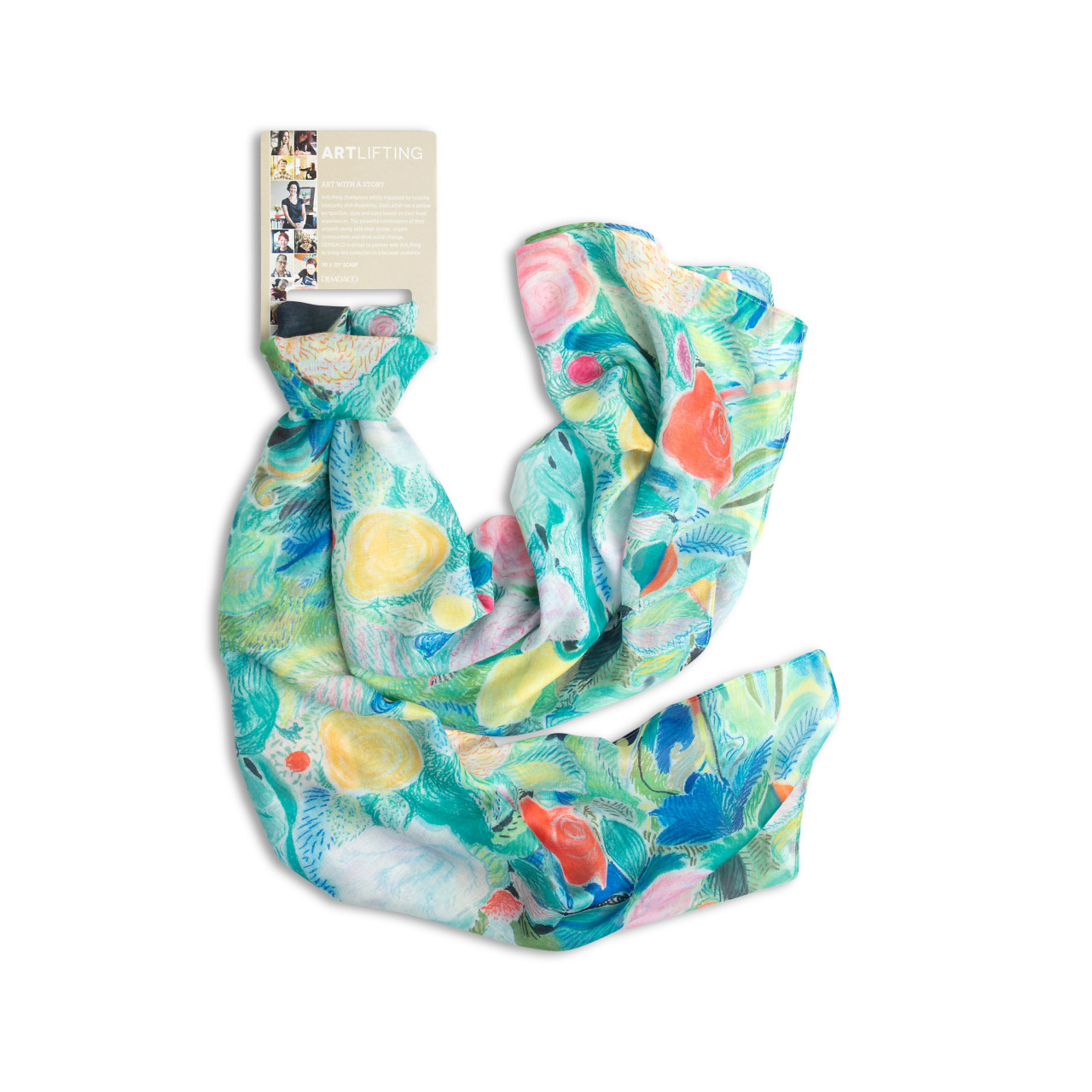 ArtLifting Rectangle Scarf - Floral Black thumbnail