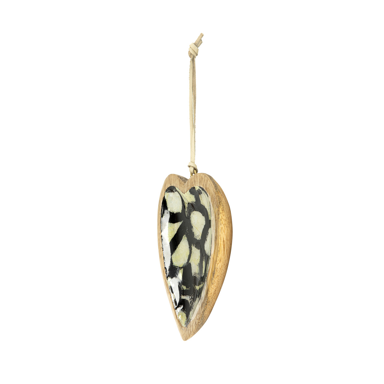 ArtLifting Heart Ornament - Off White and Black thumbnail
