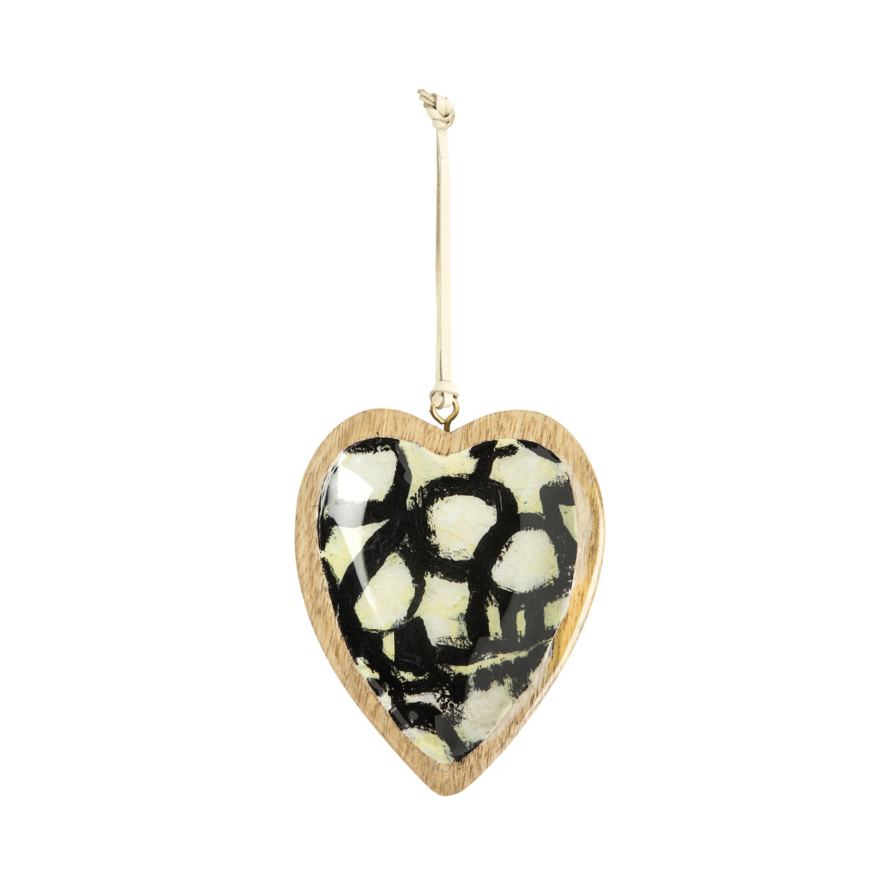 ArtLifting Heart Ornament - Off White and Black thumbnail
