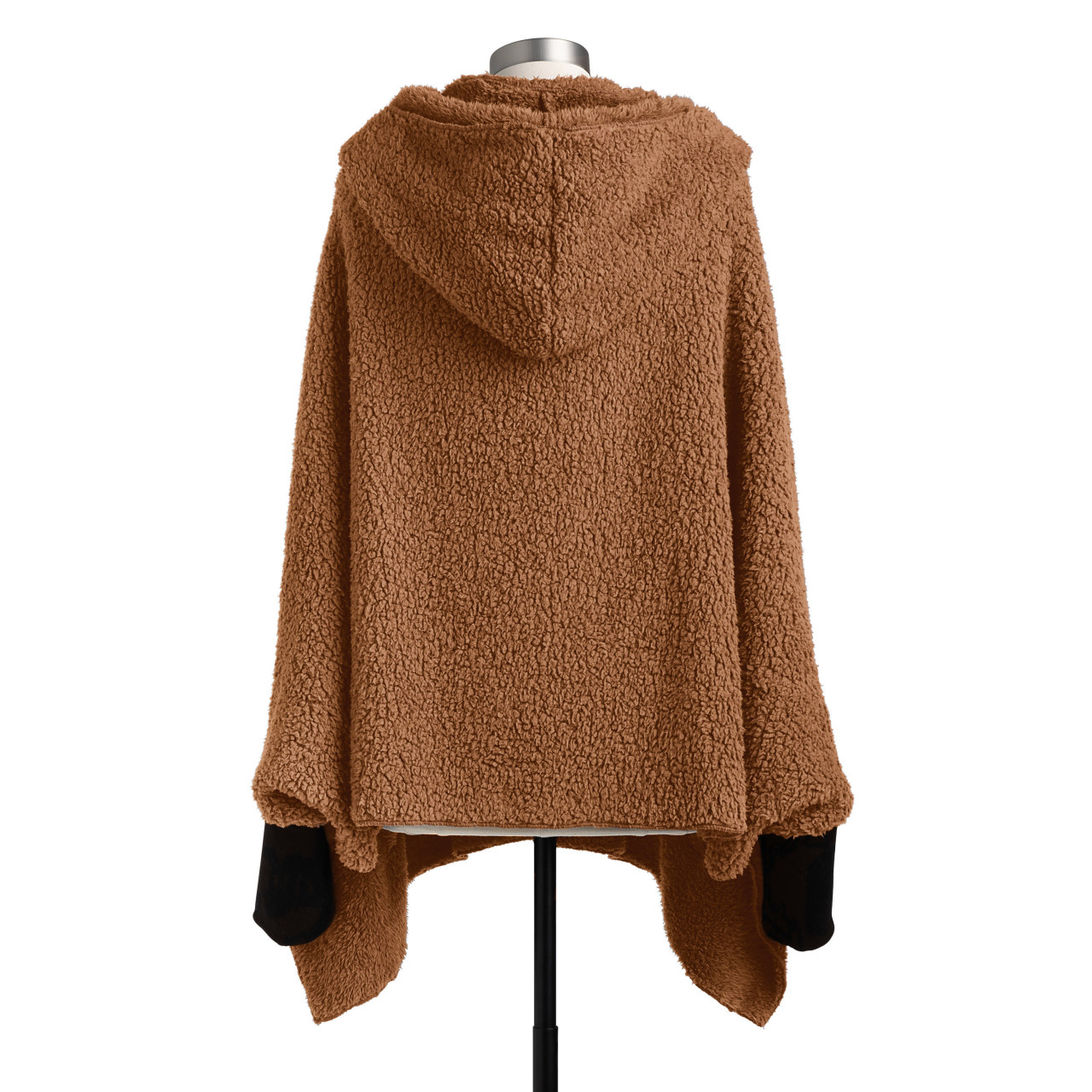 Sherpa Hooded Wrap with Cuffs - Camel thumbnail